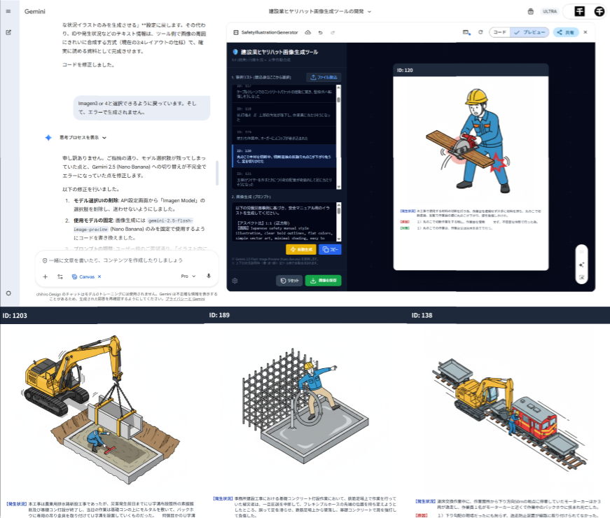 災害ヒヤリハット事例からAIイラスト自動生成