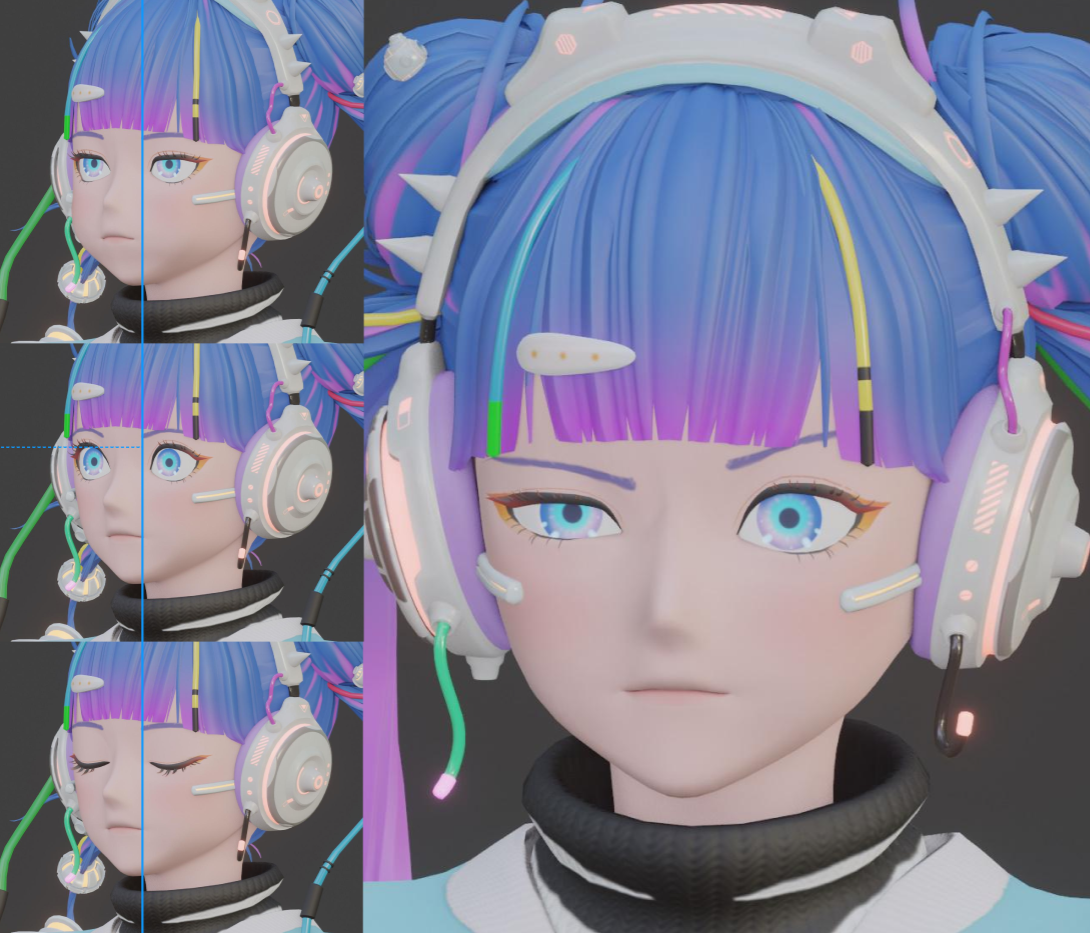 パーフェクトシンク表情52種のシェイプ設定