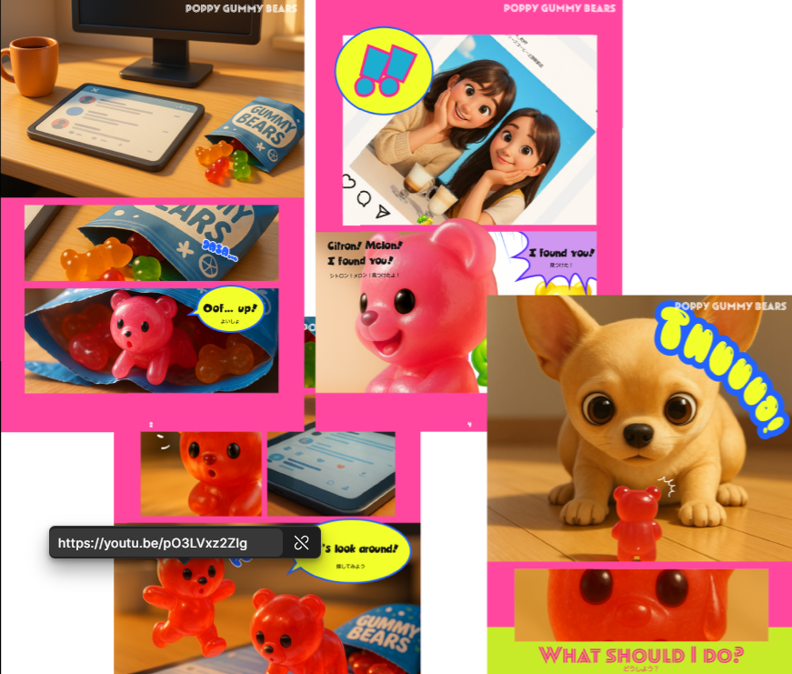 生成AIによる漫画制作「POPPY GUMMY BEARS」